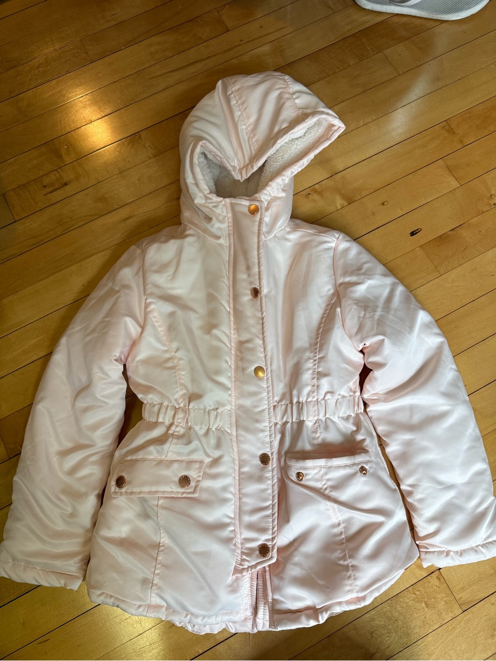 Tahari Light Pink Hooded Puffer Jacket